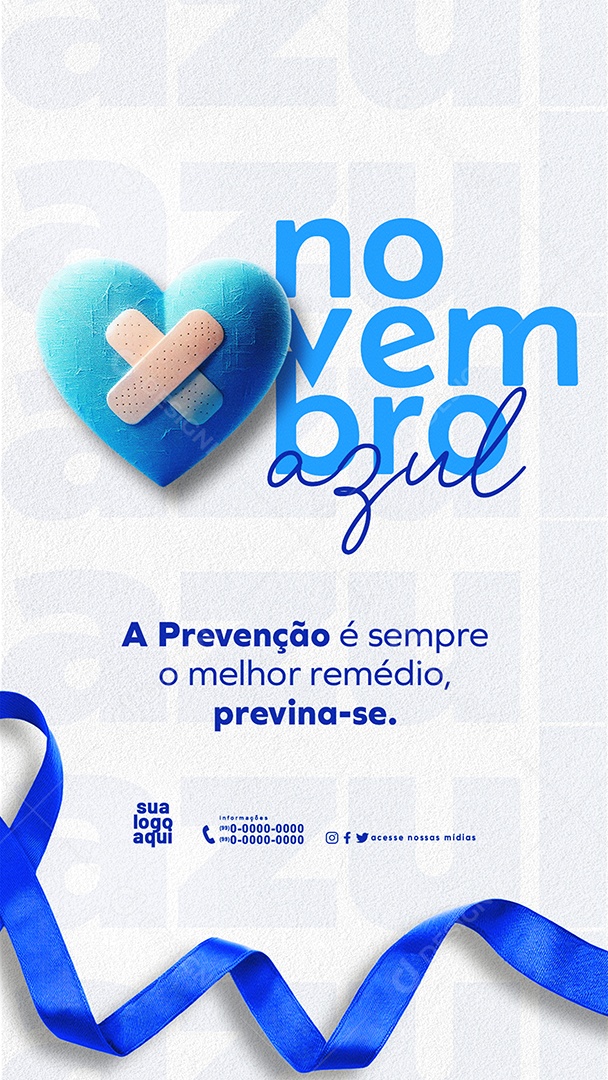 Novembro Azul Mês Mundial de Combate ao Câncer de Próstata Social Media PSD Editável