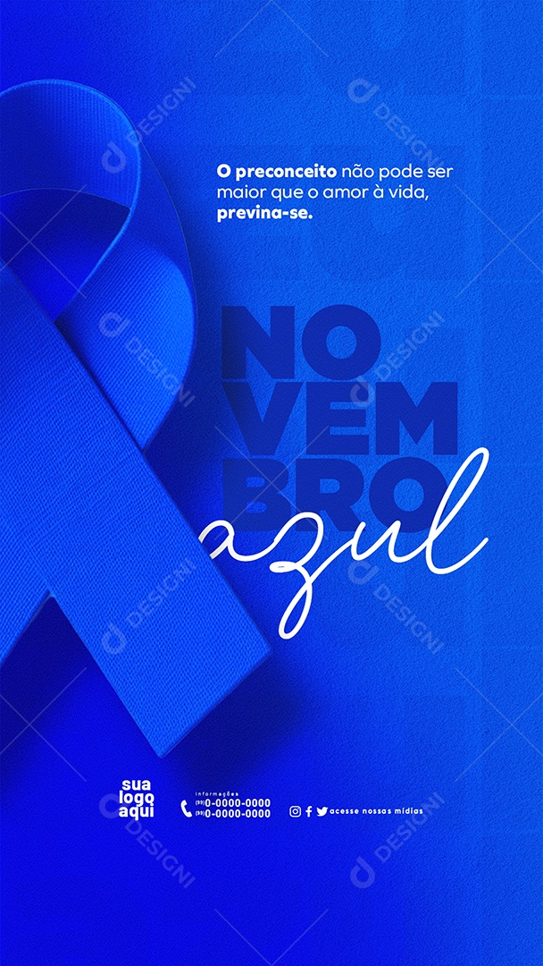 Novembro Azul Mês Mundial de Combate ao Câncer de Próstata Social Media PSD Editável