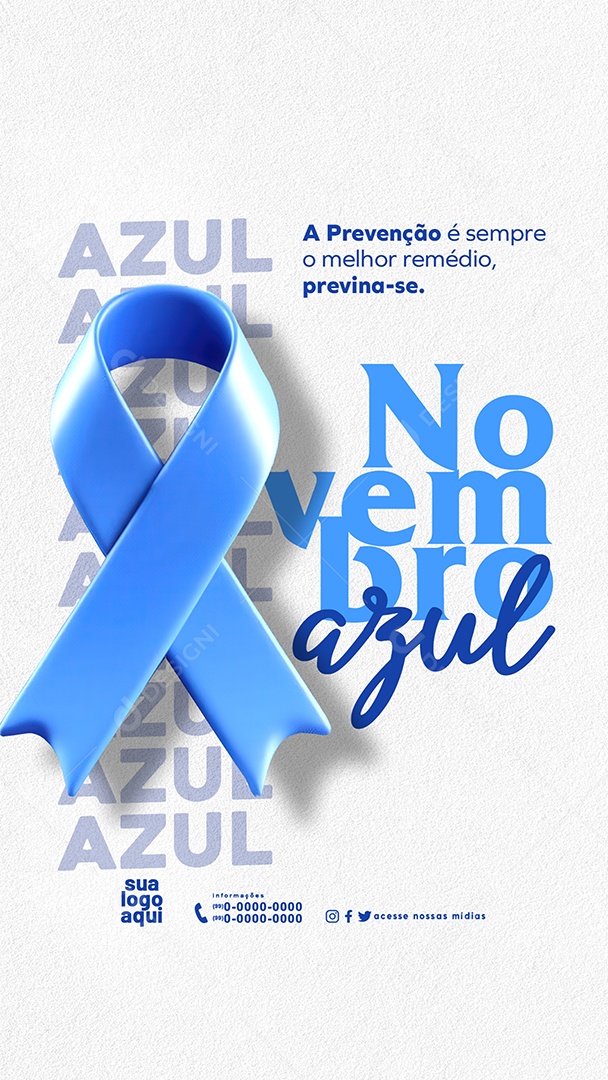 Novembro Azul Mês Mundial de Combate ao Câncer de Próstata Social Media PSD Editável
