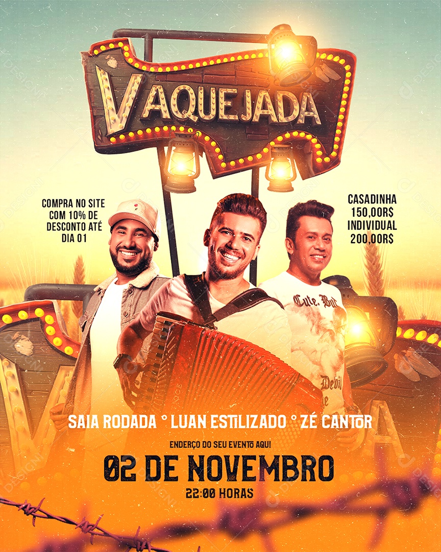 Feed Flyer Vaquejada Social Media PSD Editável