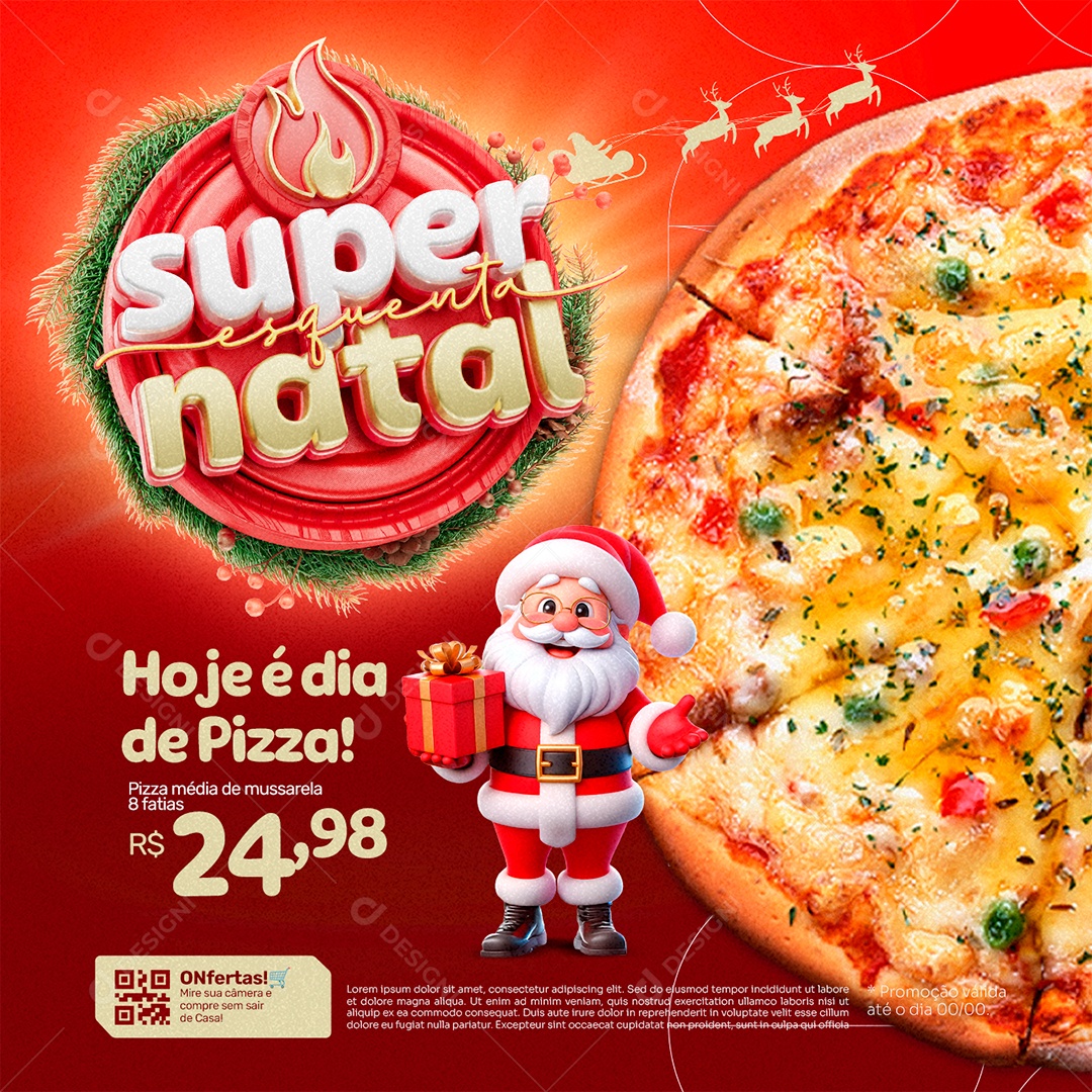 Super Esquenta Natal Pizzaria Social Media PSD Editável