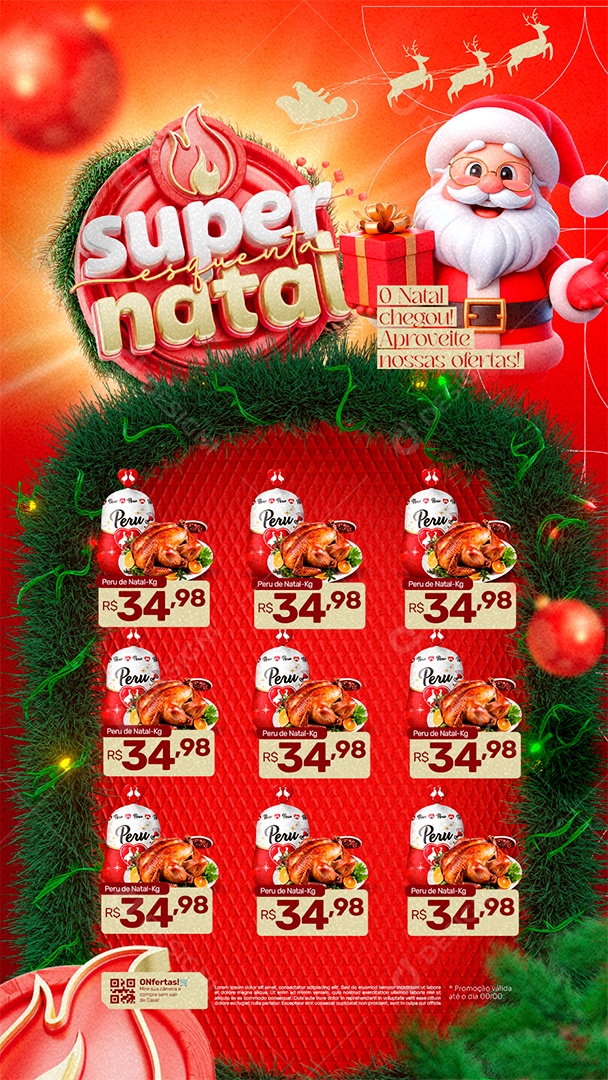 Encarte Supermercado Super Esquenta Natal Social Media PSD Editável