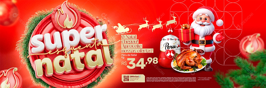 Banner Supermercado Super Esquenta Natal Social Media PSD Editável