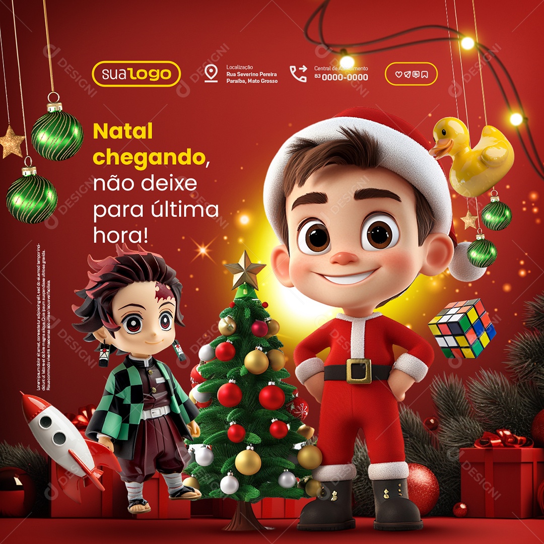 Loja de Brinquedos Natal de Ofertas Brinquedo Social Media PSD Editável