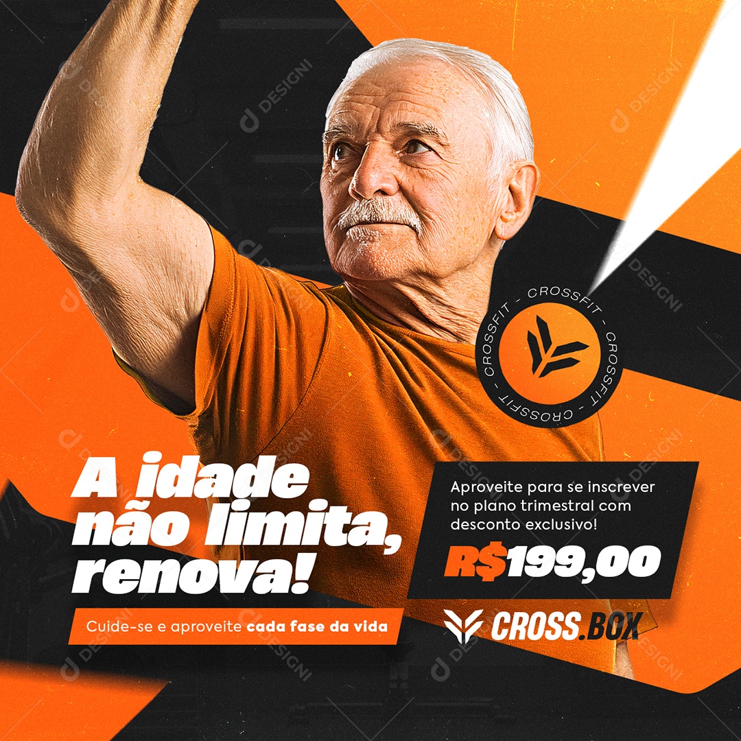 Academia Crossfit A Idade Não Limita Renova Social Media PSD Editável