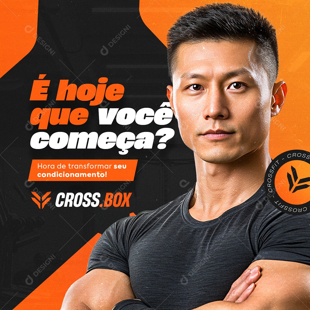 Academia Crossfit É Hoje Que Você Começa Social Media PSD Editável