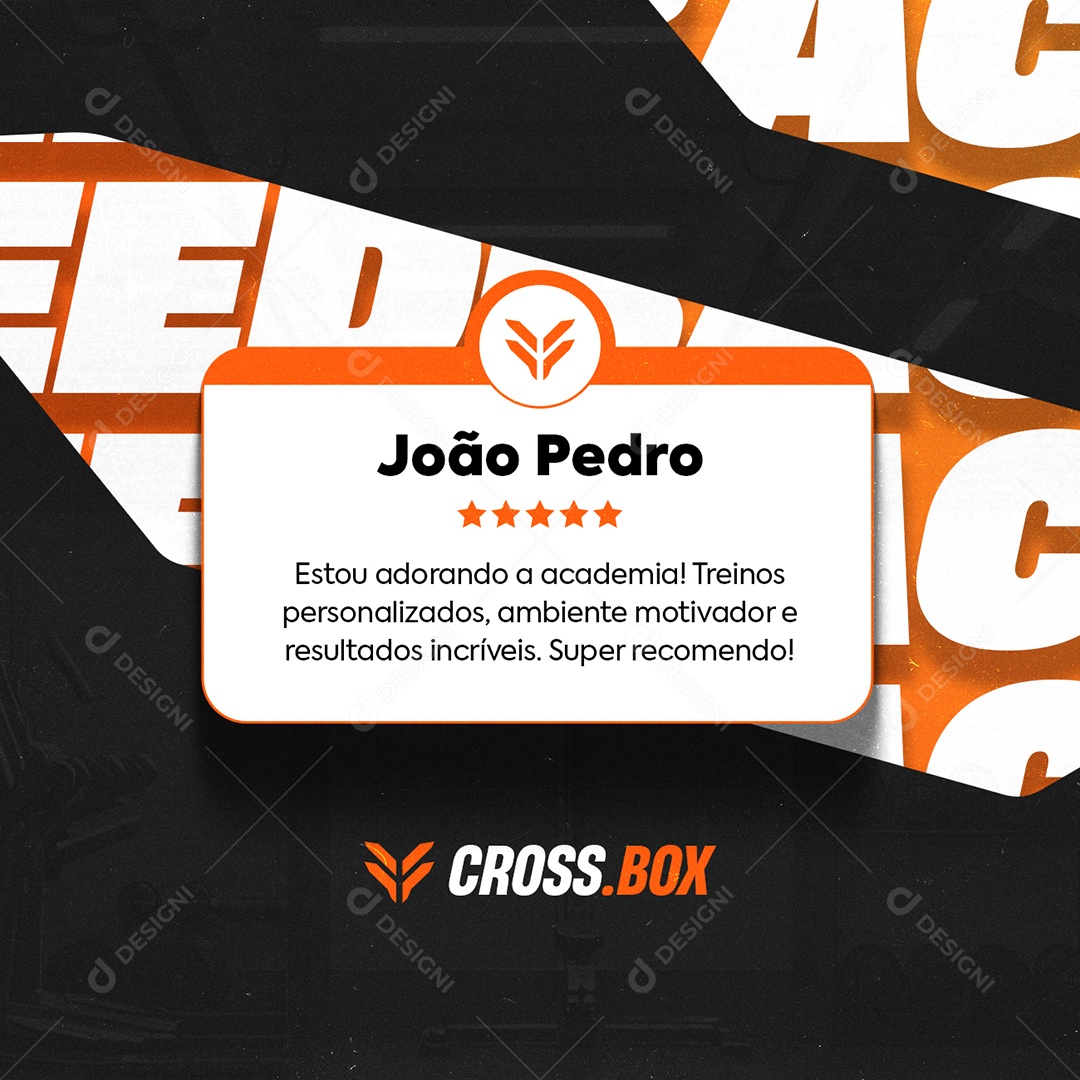 Academia Crossfit Feedback Estou Adorando a Academia Social Media PSD Editável