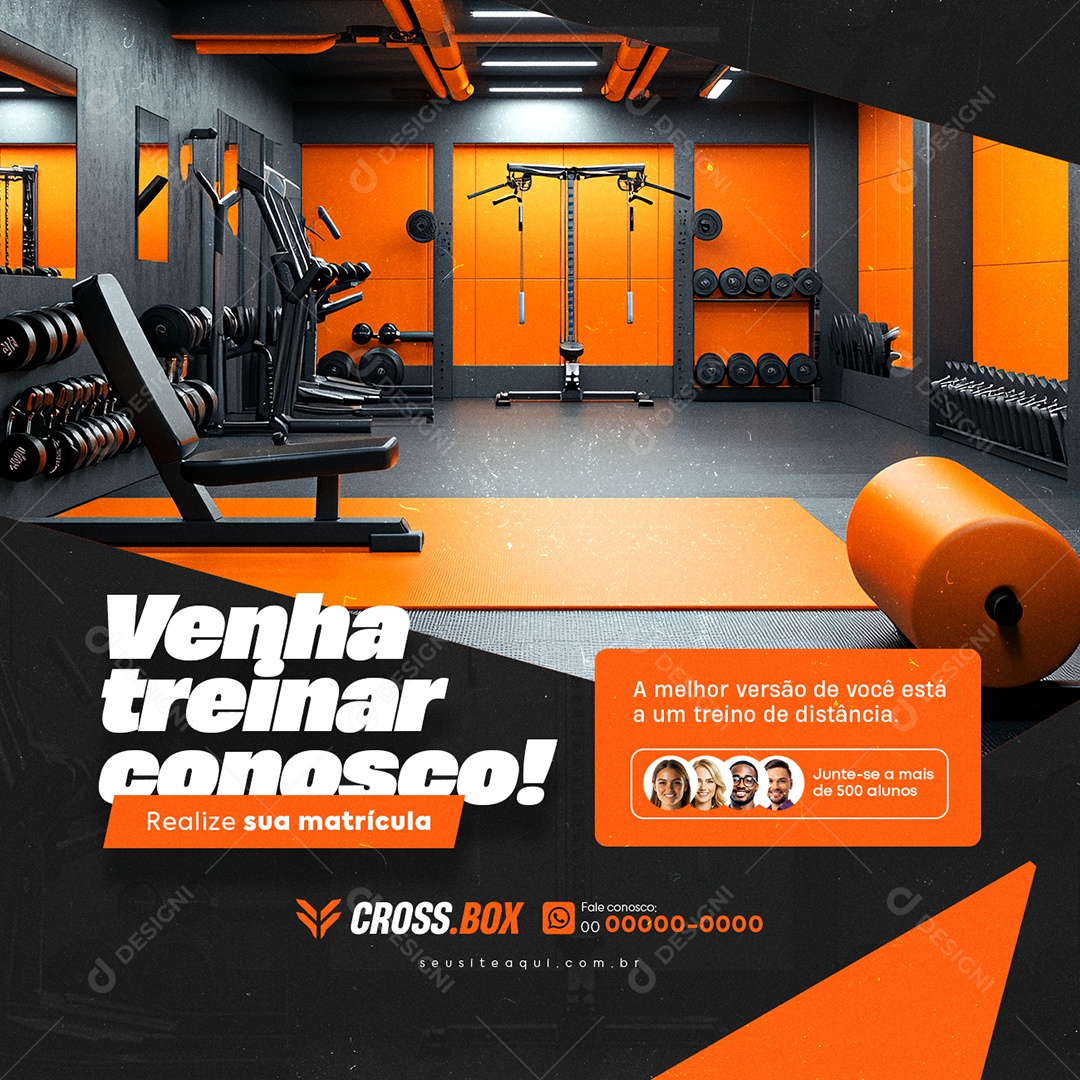 Academia Crossfit Venha Treinar Conosco Social Media PSD Editável