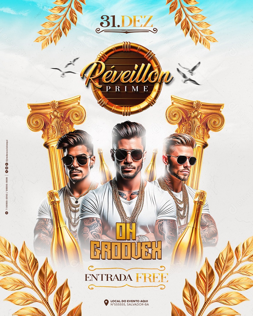 Flyer Réveillon Shows Social Media PSD Editável