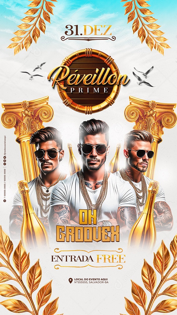 Flyer Réveillon Shows Social Media PSD Editável