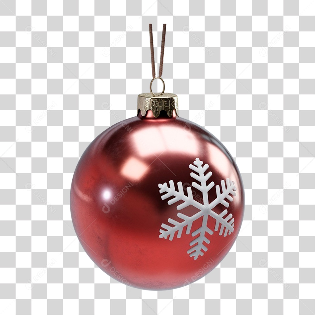 Elemento 3D Bola Decoração de Natal para Composição PNG Transparente