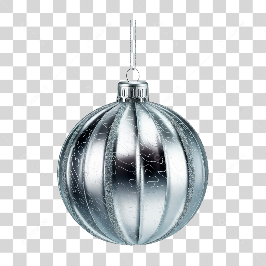 Elemento 3D Bola Decoração de Natal para Composição PNG Transparente