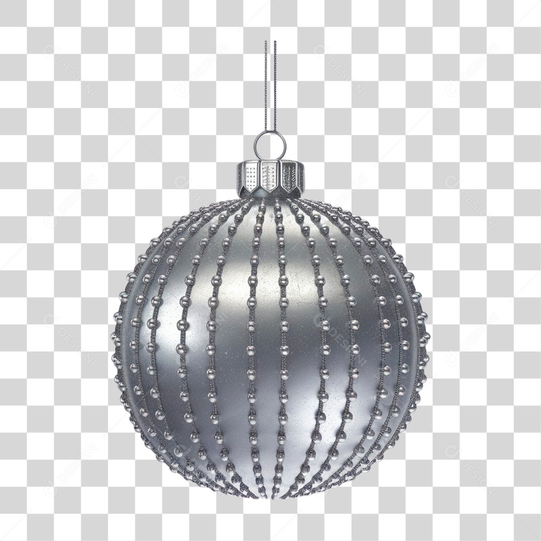 Elemento 3D Bola Decoração de Natal para Composição PNG Transparente