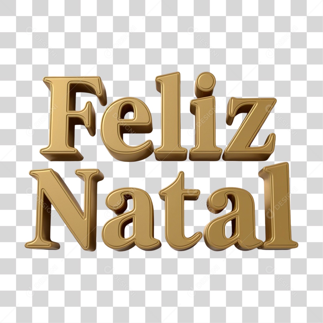 Feliz Natal Texto 3D PNG Transparente