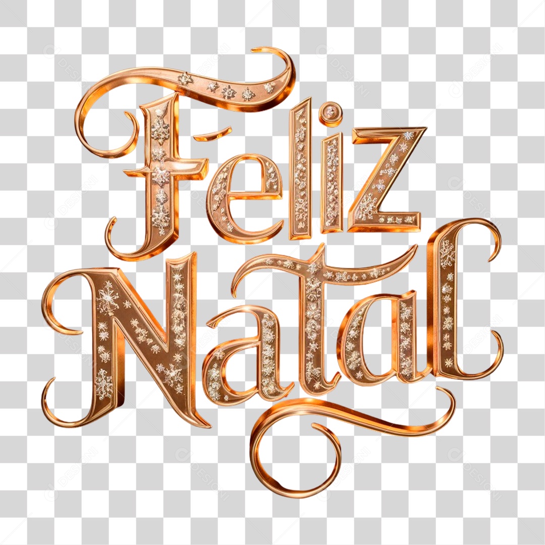 Feliz Natal Texto 3D PNG Transparente