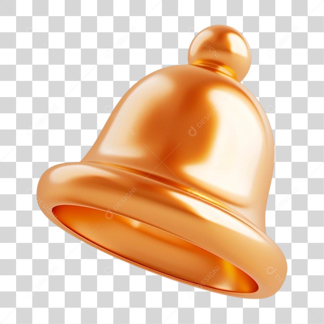 Christmas Bell 3D PNG Element Transparent
