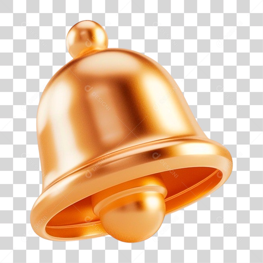 Sino de Natal Elemento 3D PNG Transparente