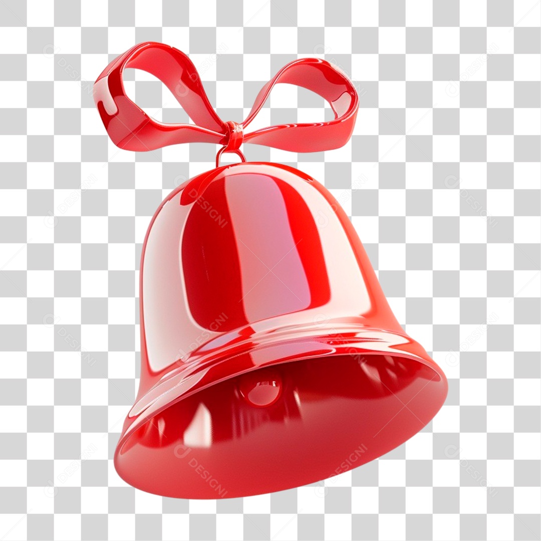 Sino de Natal Elemento 3D PNG Transparente