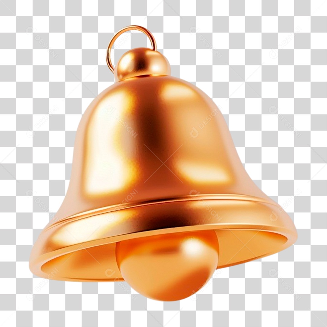 Sino de Natal Elemento 3D PNG Transparente