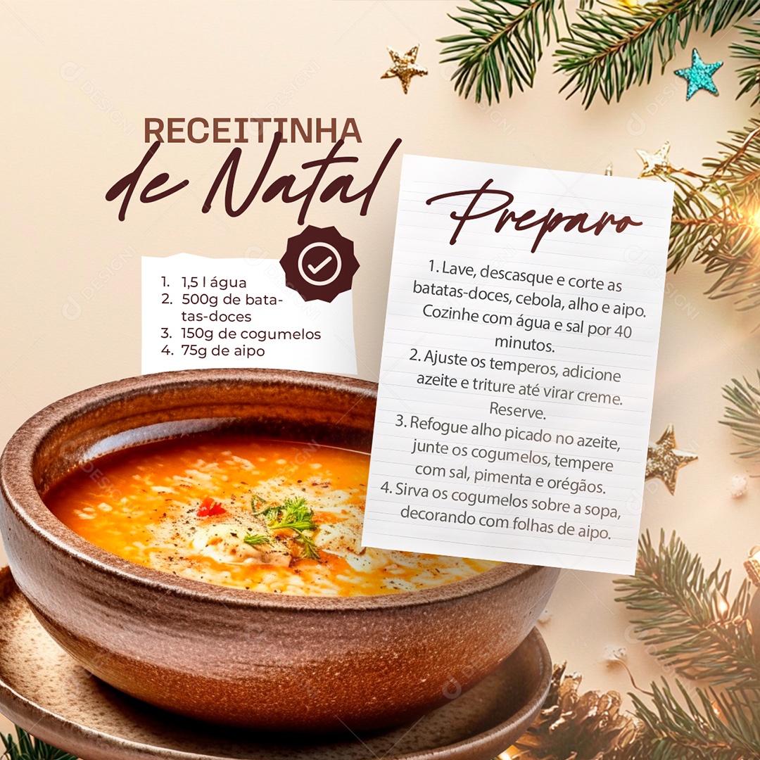 Receita de Natal Receitinha de Natal Social Media PSD Editável