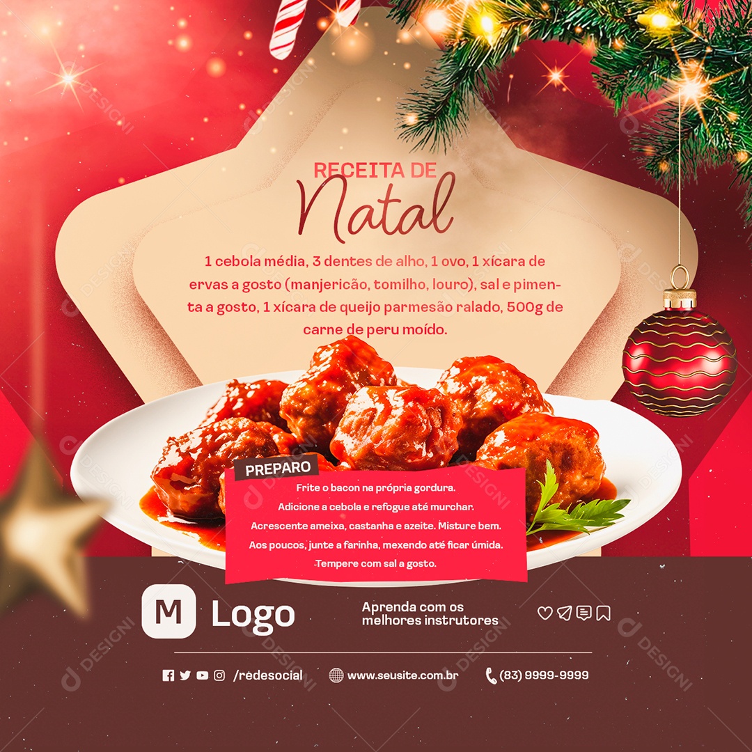 Receita de Natal Social Media PSD Editável