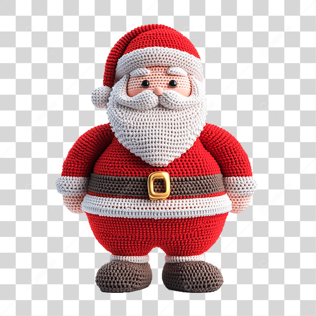 Papai Noel de Crochê Pano Artesanato Natal PNG Transparente