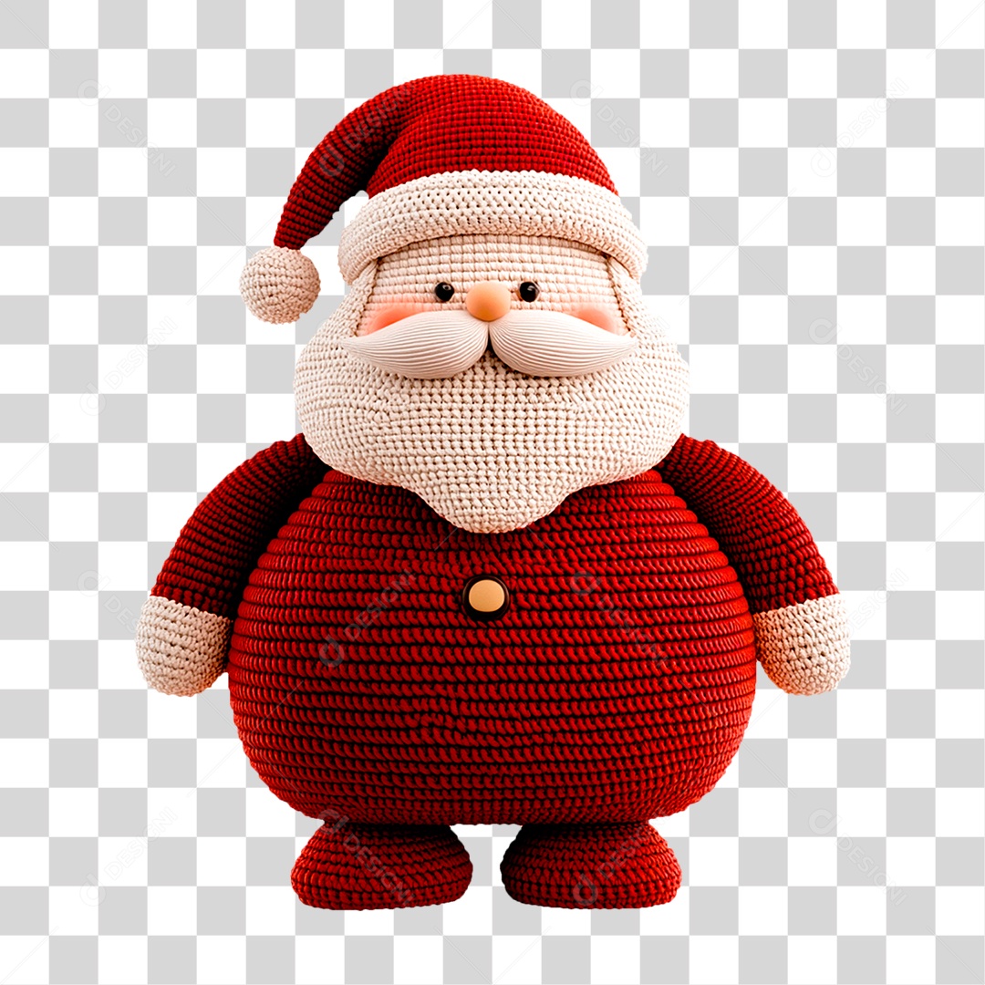 Papai Noel de Crochê Pano Artesanato Natal PNG Transparente