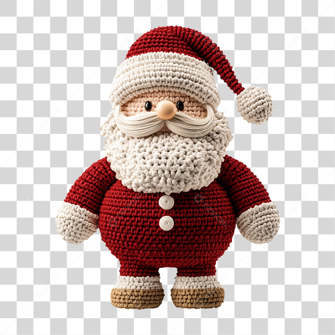 Papai Noel de Crochê Pano Artesanato Natal PNG Transparente