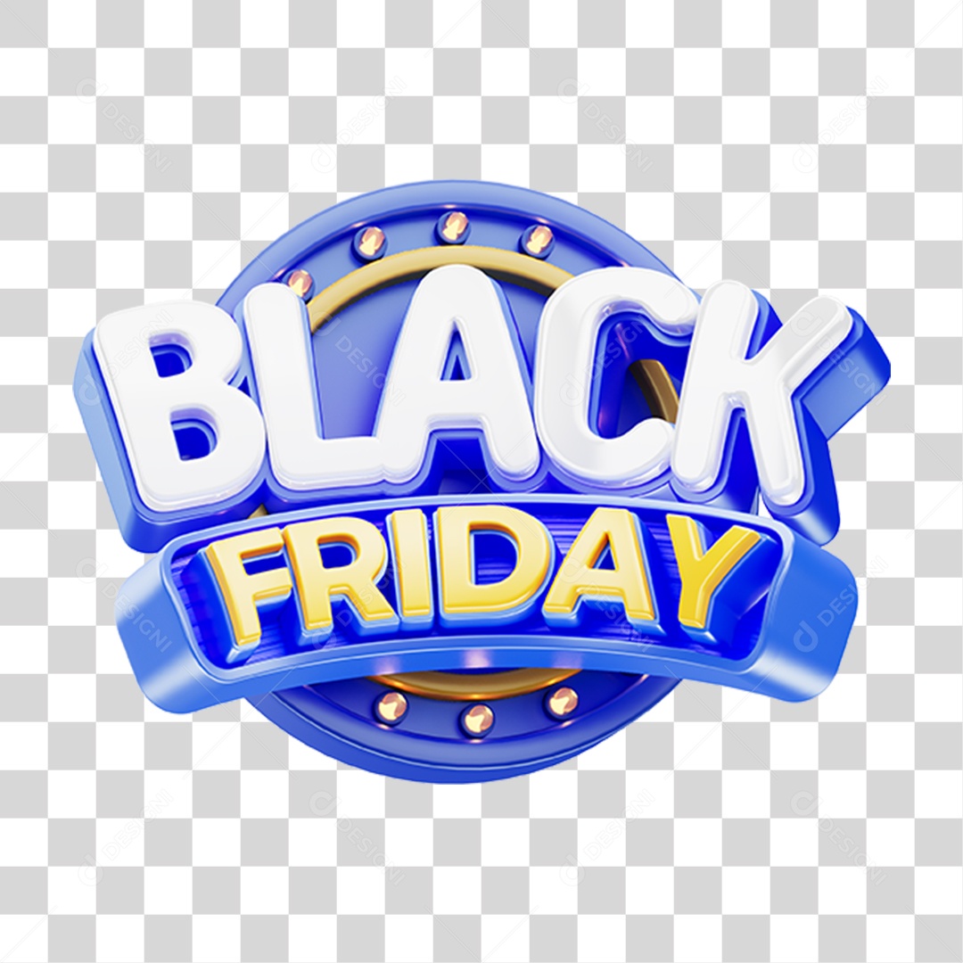 Selo 3D Black Friday PNG Transparente