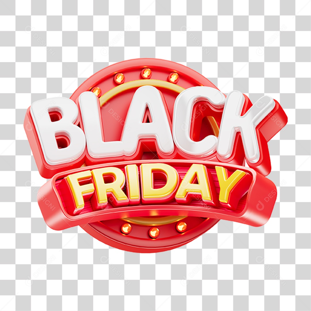 Selo 3D Black Friday PNG Transparente