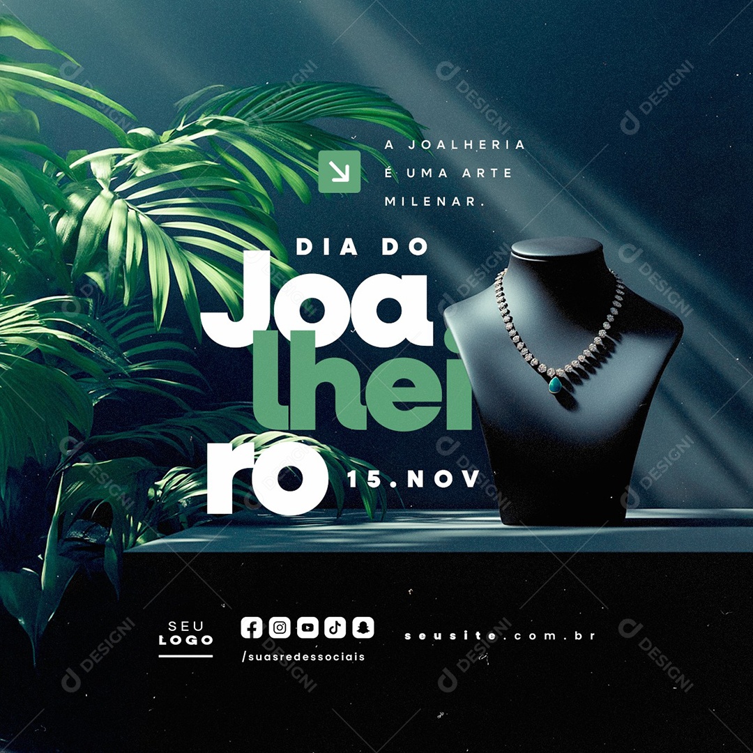 Dia do Joalheiro 15 de Novembro a Jolheria é Uma Arte Milenar Social Media PSD Editável