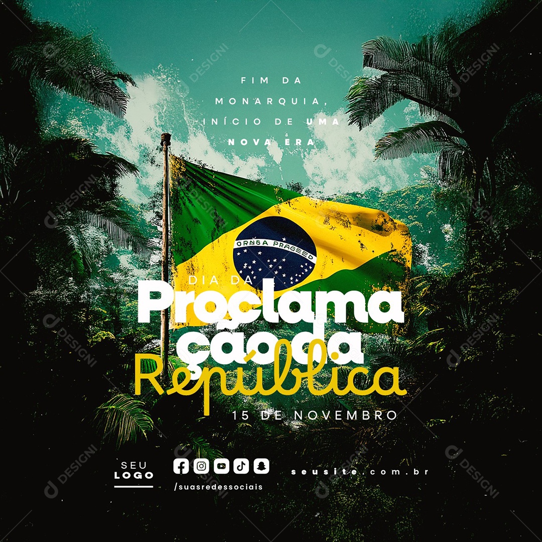 Social Media Dia da Proclamação da República 15 De Novembro PSD Editável