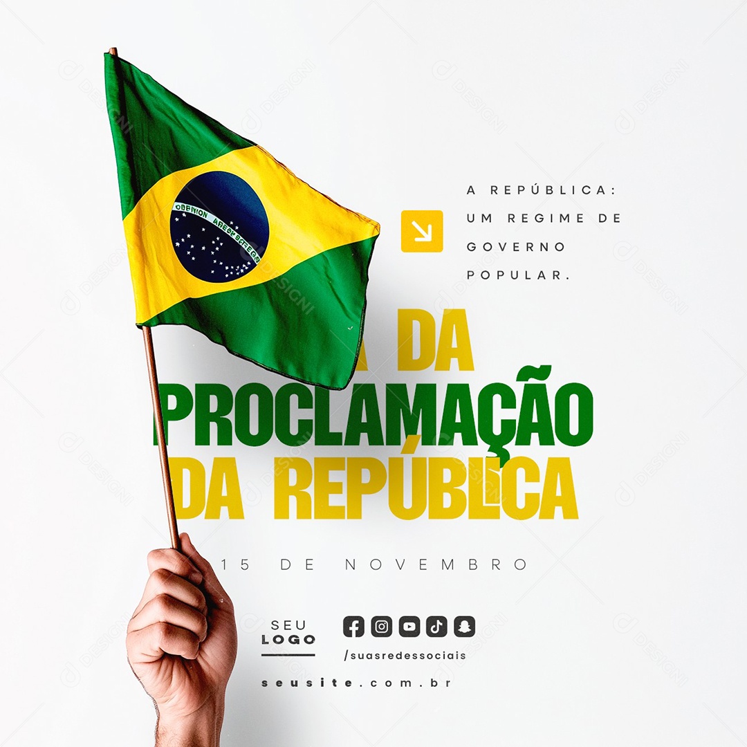 Dia da Proclamação da República 15 De Novembro Social Media PSD Editável