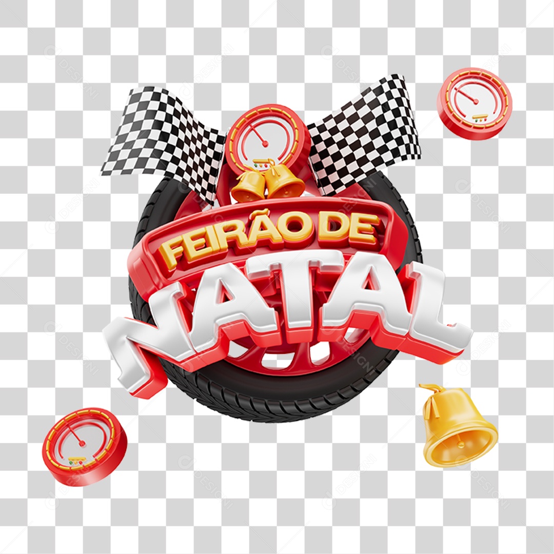 Selo 3D Feirão de Natal PNG Transparente