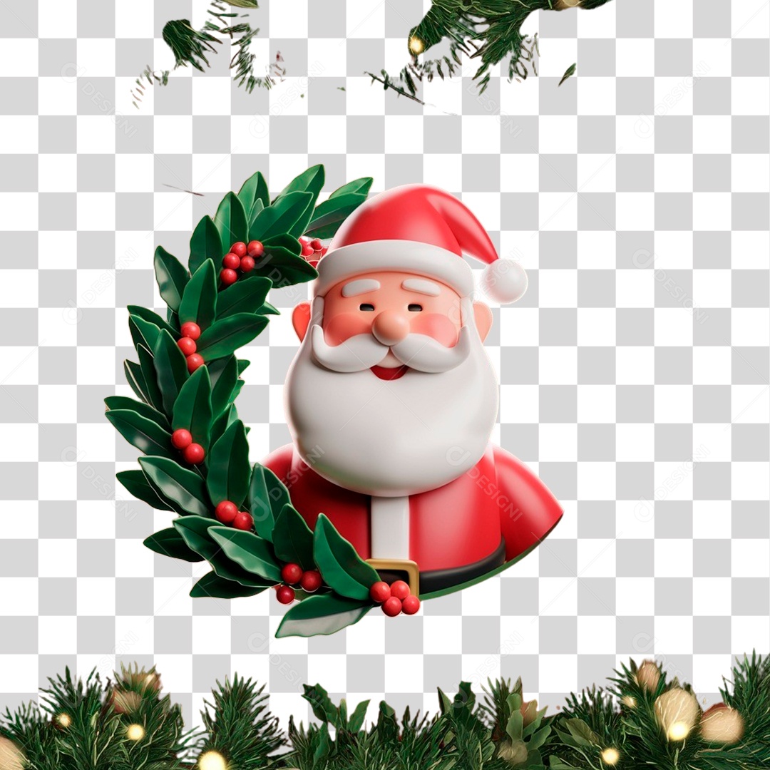 Papai Nioel em Guirlanda PNG Transparente