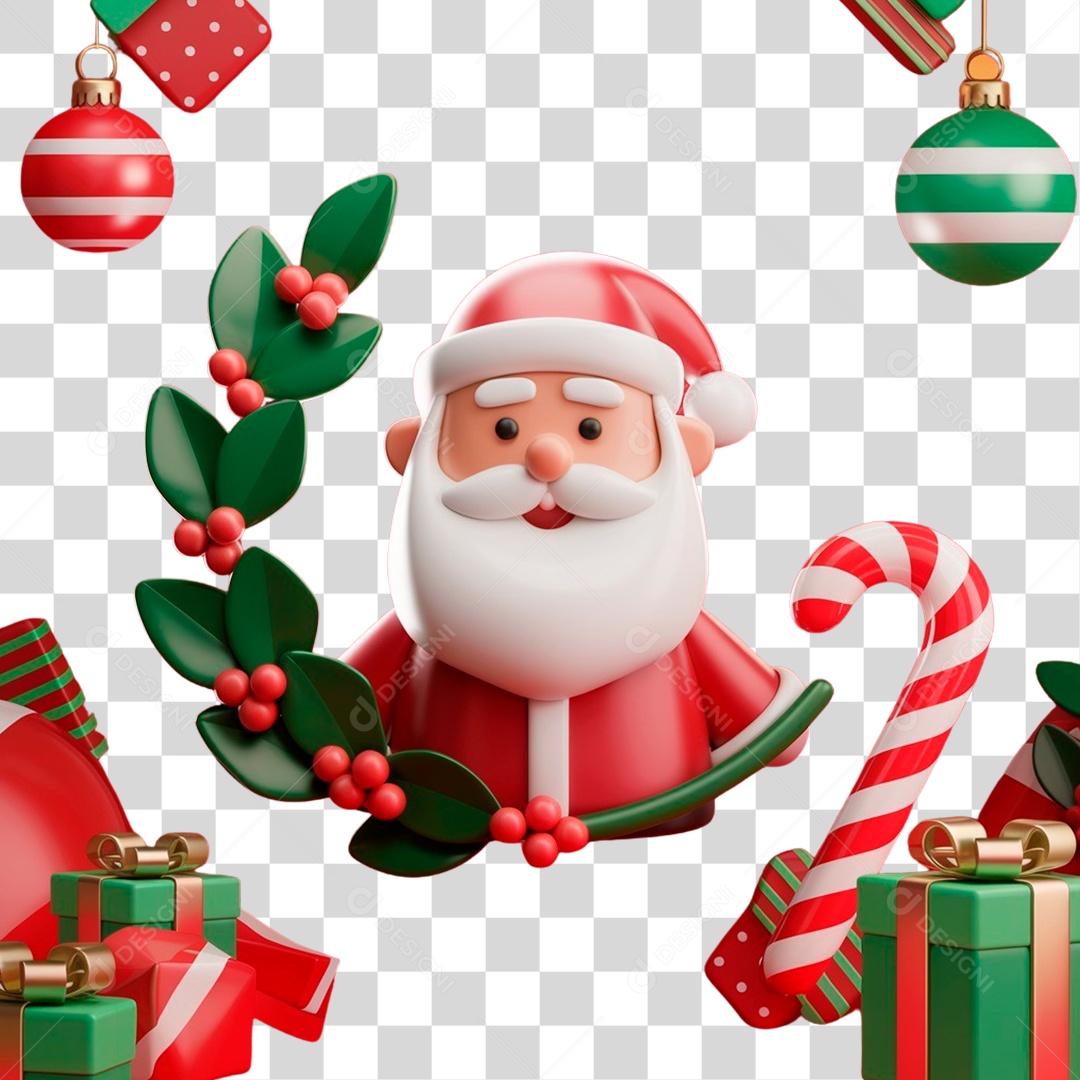 Papai Nioel em Guirlanda PNG Transparente
