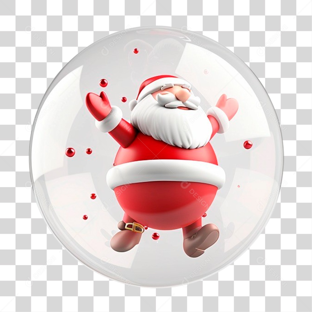 Papai Noel Em Bola de Vidro PNG Transparente