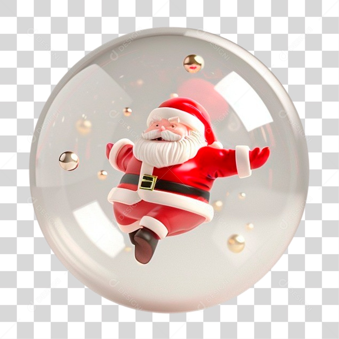 Papai Noel Em Bola de Vidro PNG Transparente