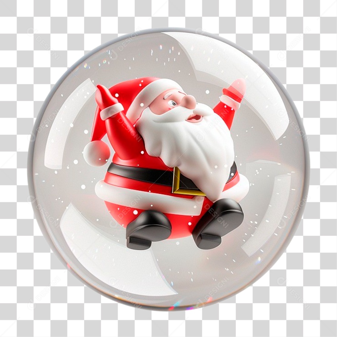 Papai Noel Em Bola de Vidro PNG Transparente