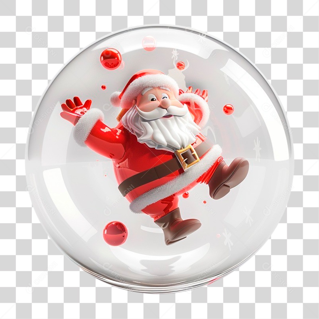 Papai Noel Em Bola de Vidro PNG Transparente