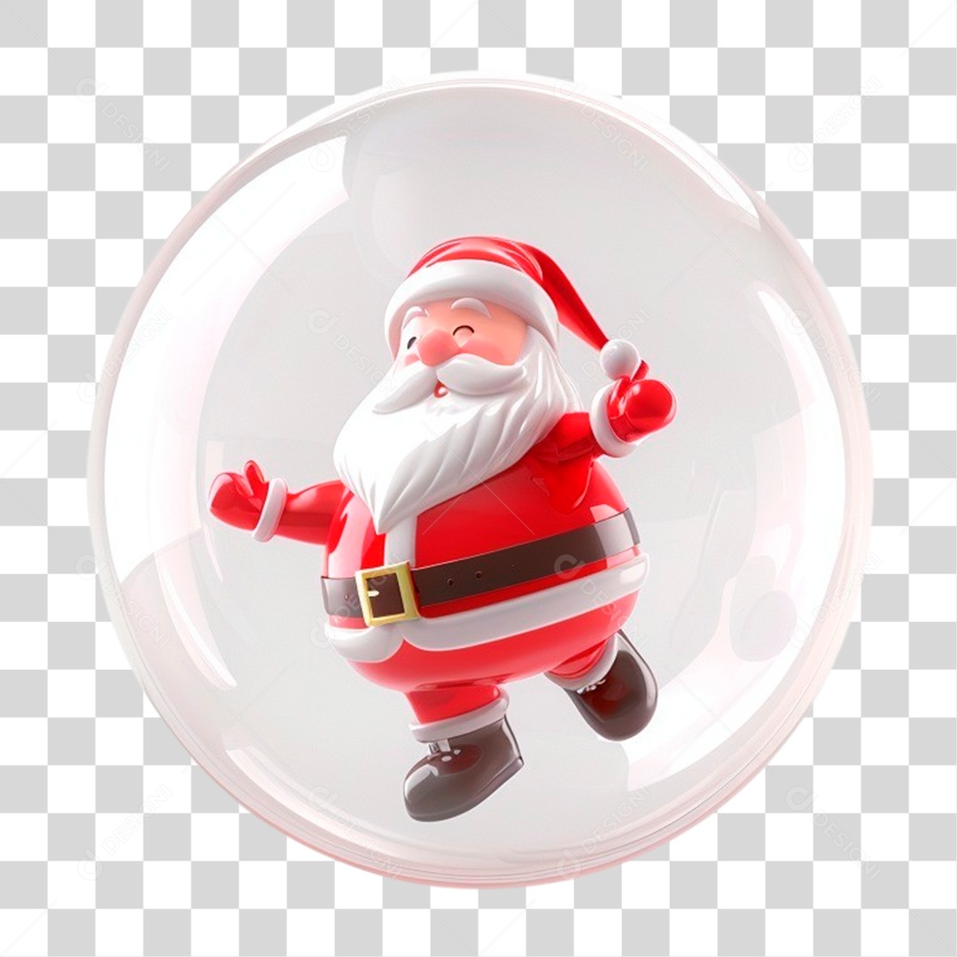 Papai Noel Em Bola de Vidro PNG Transparente