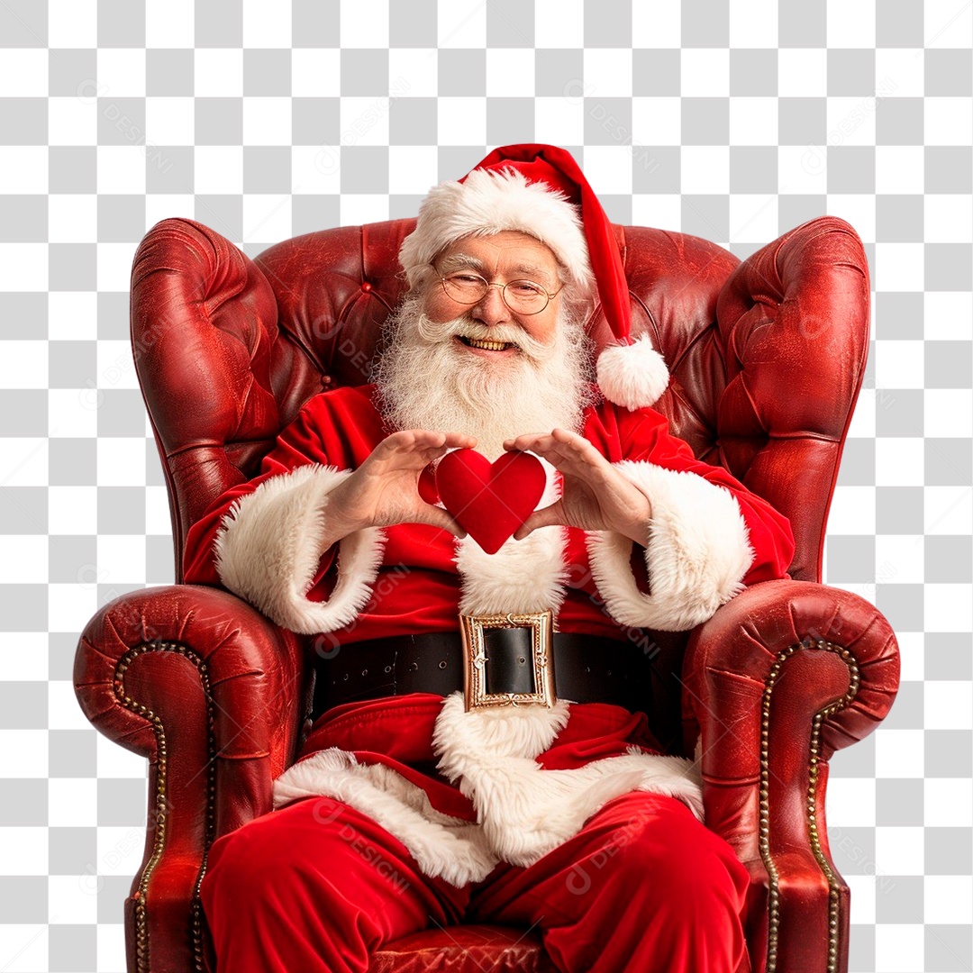Papai Noel Sentado Na Poltrona PNG Transparente