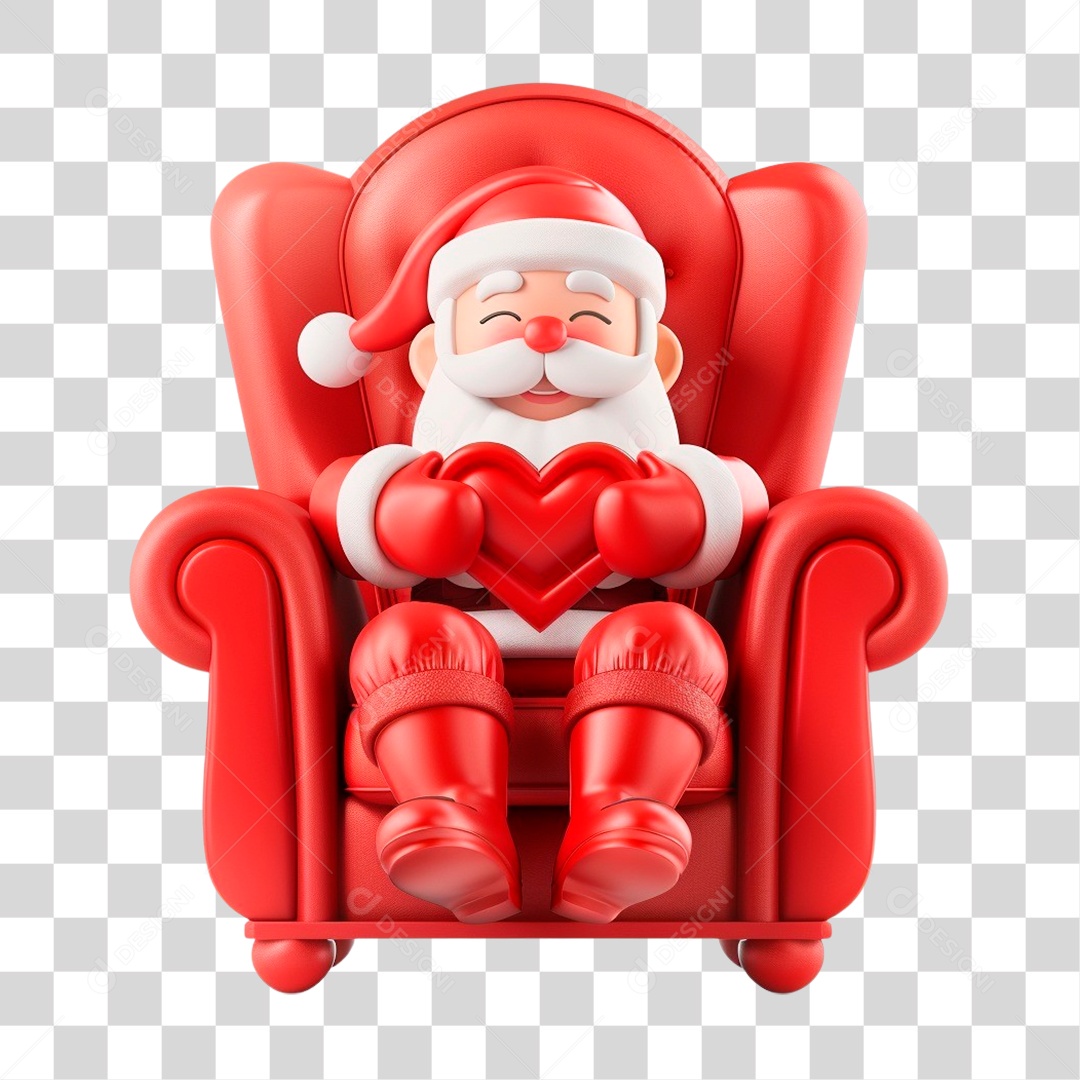 Papai Noel Sentado Na Poltrona PNG Transparente