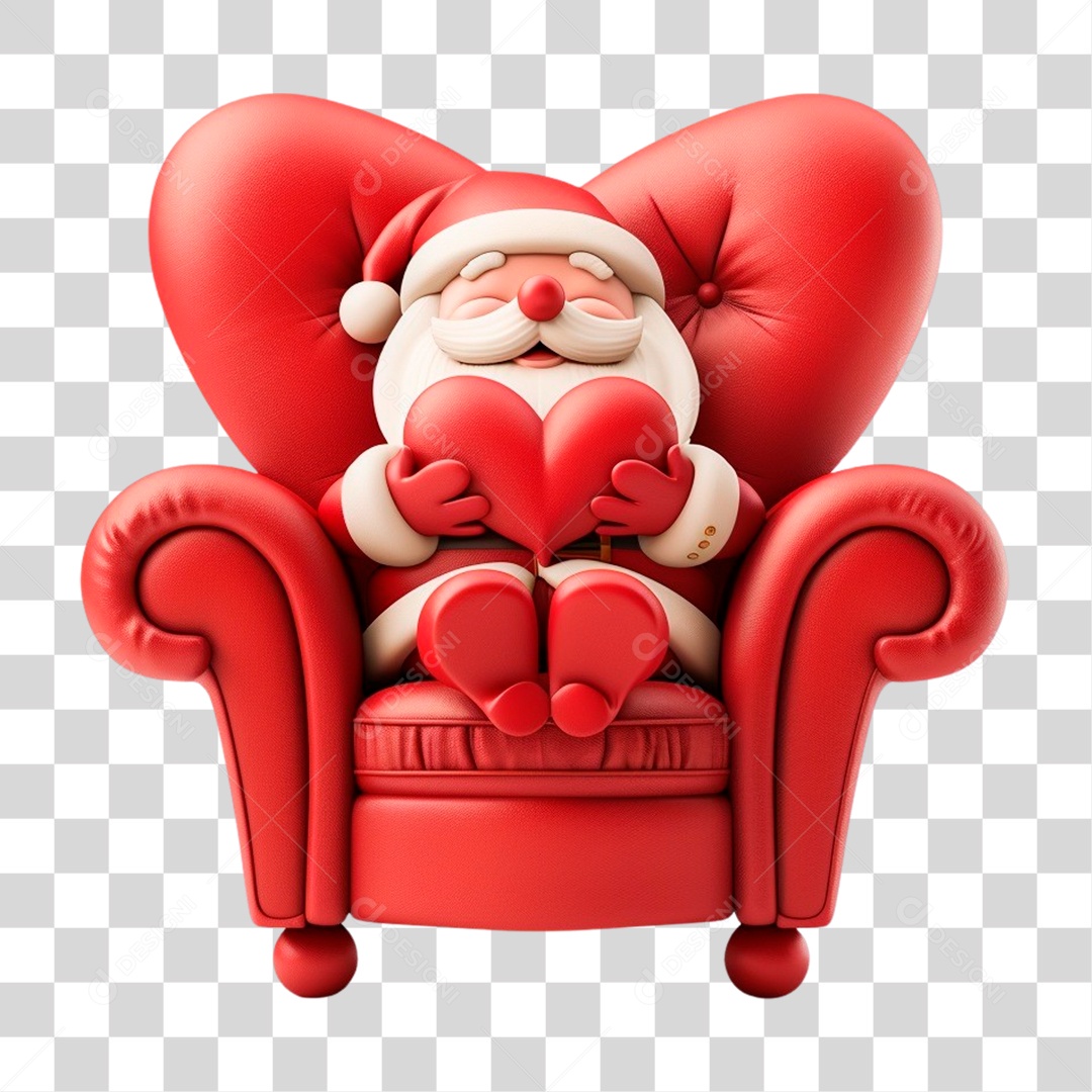 Papai Noel Sentado Na Poltrona PNG Transparente