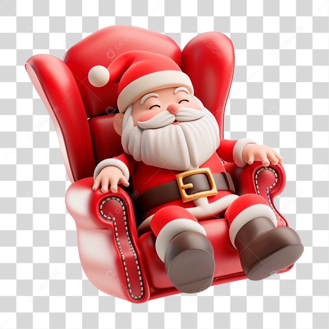 Papai Noel Sentado Na Poltrona PNG Transparente