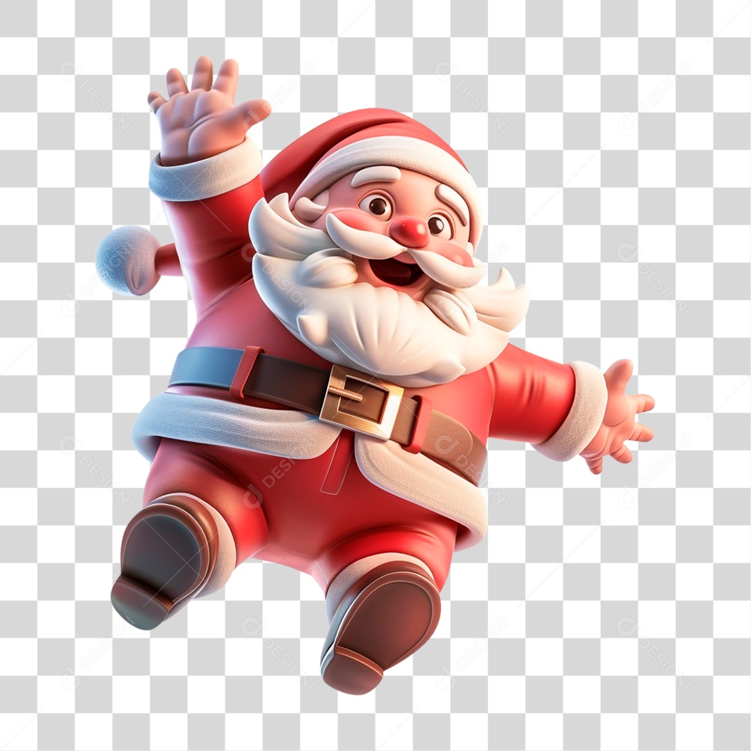 Papai Noel Pulando PNG Transparente