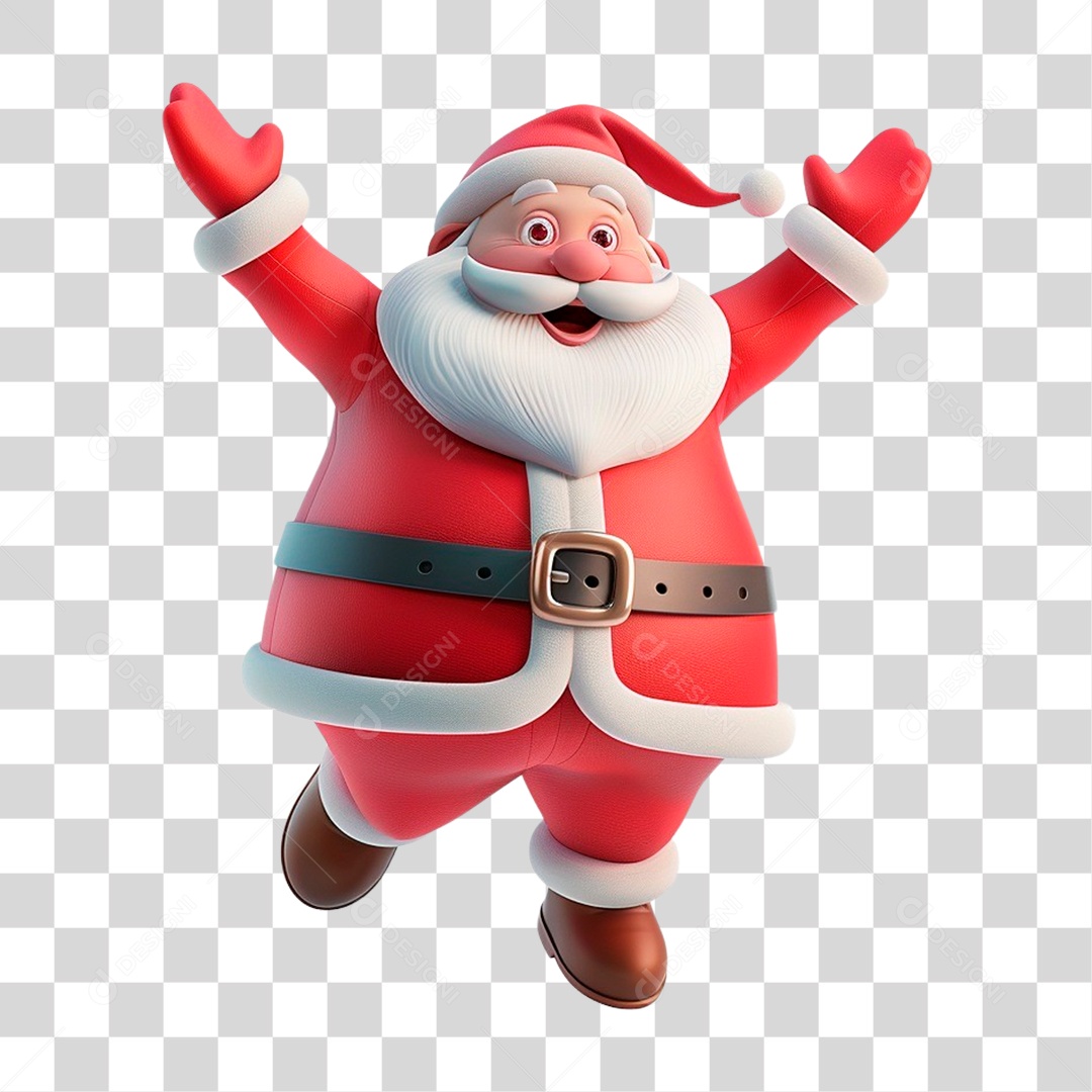 Papai Noel Pulando PNG Transparente