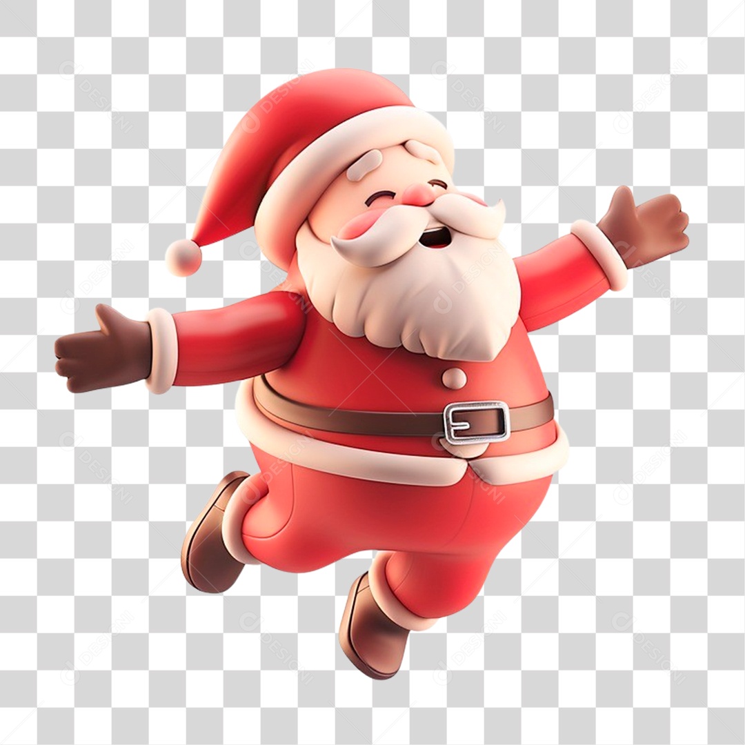 Papai Noel Pulando PNG Transparente