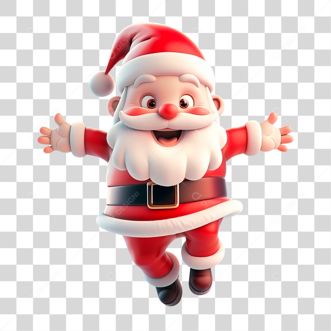 Papai Noel Pulando PNG Transparente