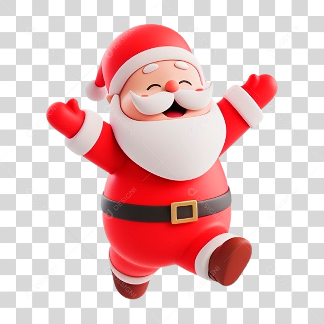 Papai Noel Pulando PNG Transparente